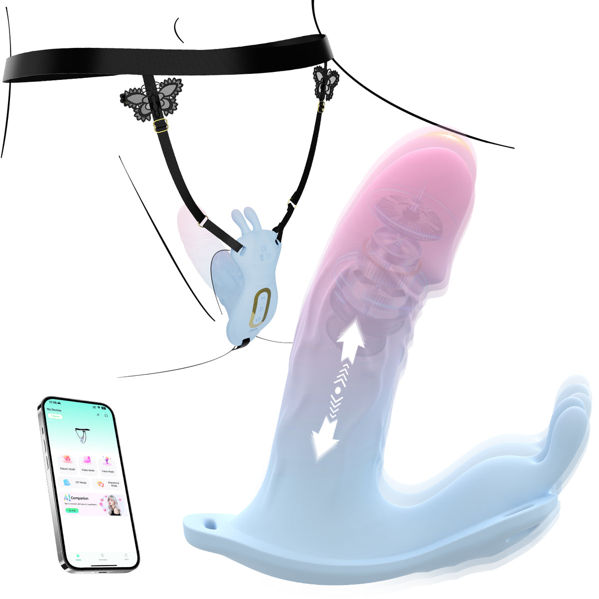 Rabbit Thrusting Wearable Panty Vibrator