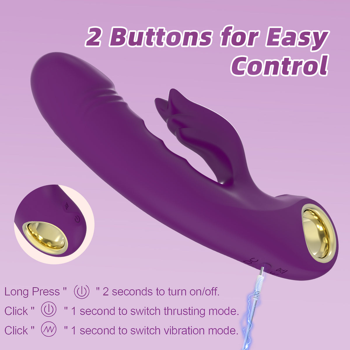 Liquid Silicone Rabbit Thrusting Vibrator